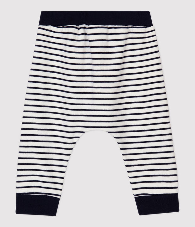 Pantalon en molleton b&eacute;b&eacute;. blanc/bleu